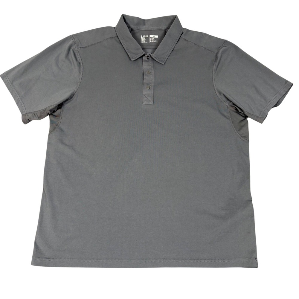 5.11 Tactical Polo Mens XL Gray Pima Cotton Blend Performance Short Sleeve Shirt